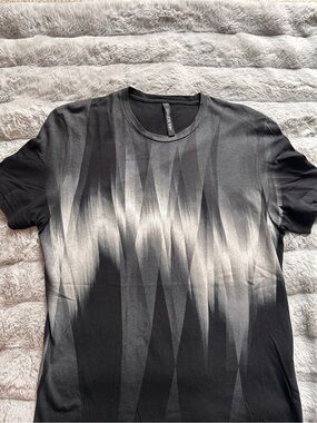 Neil Barrett Black and Gray Short-Sleeve Graphic Crewneck Tee